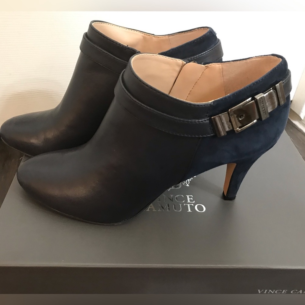 Vince Camuto Suede and Leather Heeled booties